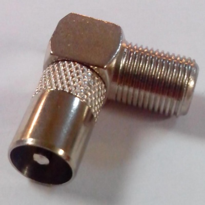 Разъем угловой P925 ТВ-папа - F-мама Разъем угловой P925 ТВ-папа - F-мама