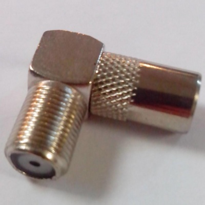 Разъем угловой P925 ТВ-папа - F-мама Разъем угловой P925 ТВ-папа - F-мама